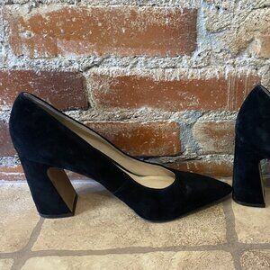 Vince Camuto Black Suede Pointed-Toe Pumps (Ableen) Women's Size 8